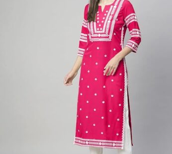 Women’s Cotton Blend Straight Fit Straight Kurta