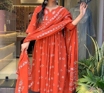 Women’s Viscose Anarkali Kurta Set with Dupatta